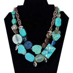 Chico's Turquoise Blue Statement Necklace